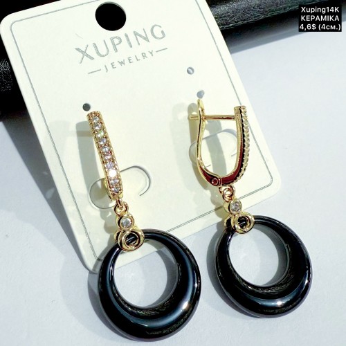 Сережки Xuping14К 10859 (4см) «КЕРАМІКА»